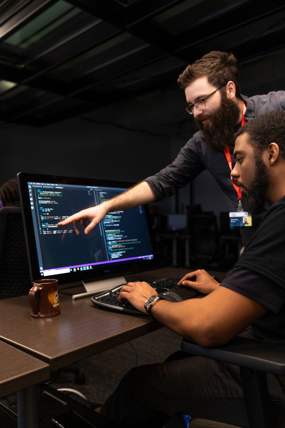 I'm pointing out some broken code a student has.